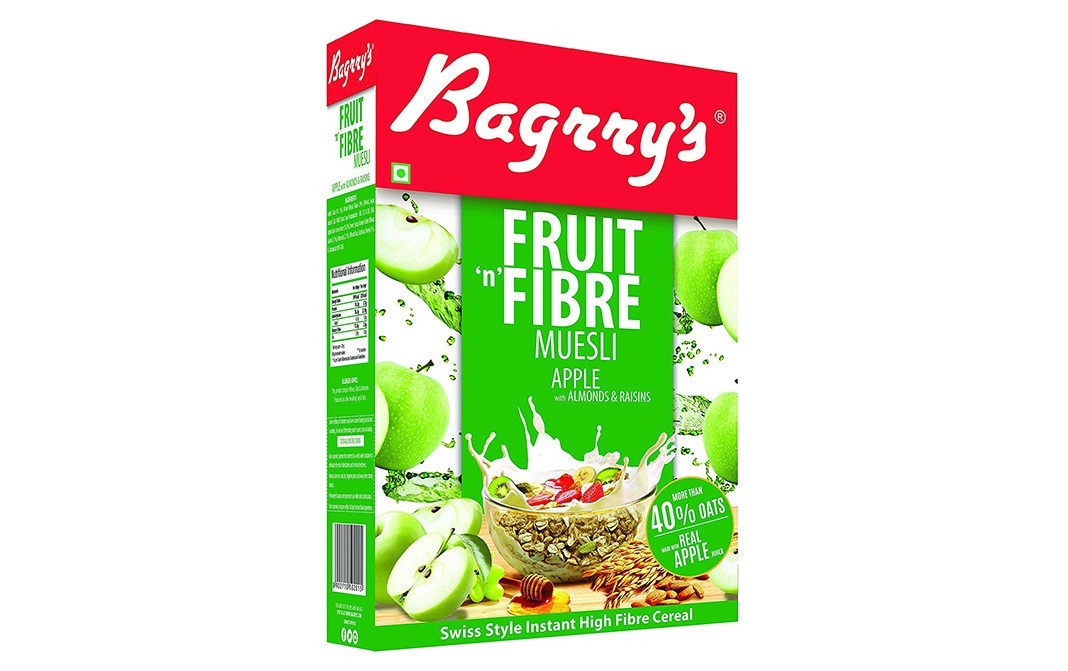 Bagrry's Fruit 'n' Fibre Muesli Apple with Almonds & Raisins   Box  500 grams